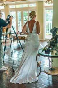 the bride getting ready to walk down the aisle