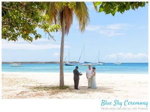 beach wedding ceremony at brewers beach in st thomas